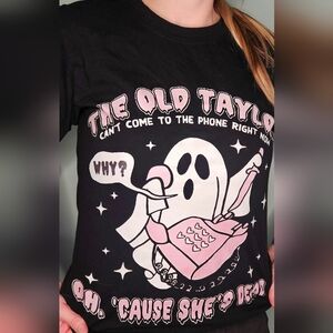 Taylor Swift Y2K Ghost Black‎ Pink Shirt Small Swiftie